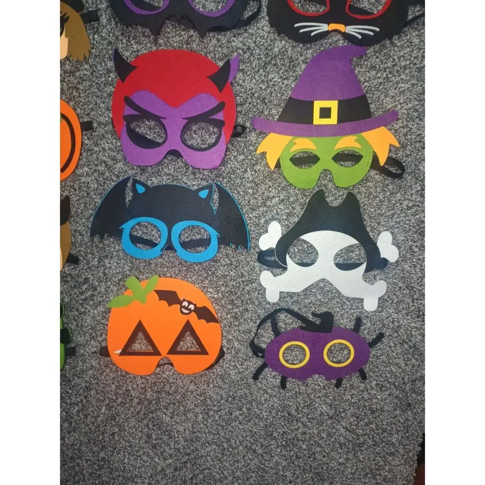Lot 18 New Kids Halloween Costume Eye Masks Party Classroom Teacher Prize Set